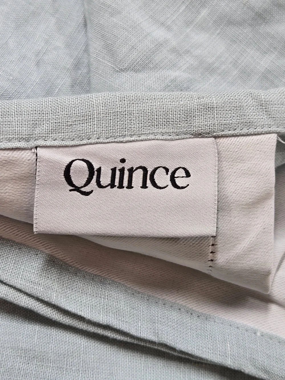 QUINCE Set Of 2 48x96 European Linen True Blackout Curtains Light Blue 9096